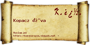 Kopacz Éva névjegykártya
