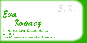 eva kopacz business card